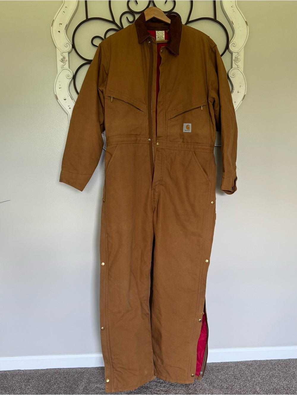 CARHARTT Size 44 Regular Men’s Vintage 1990s Duck Quilt Lined One Piece Coverall